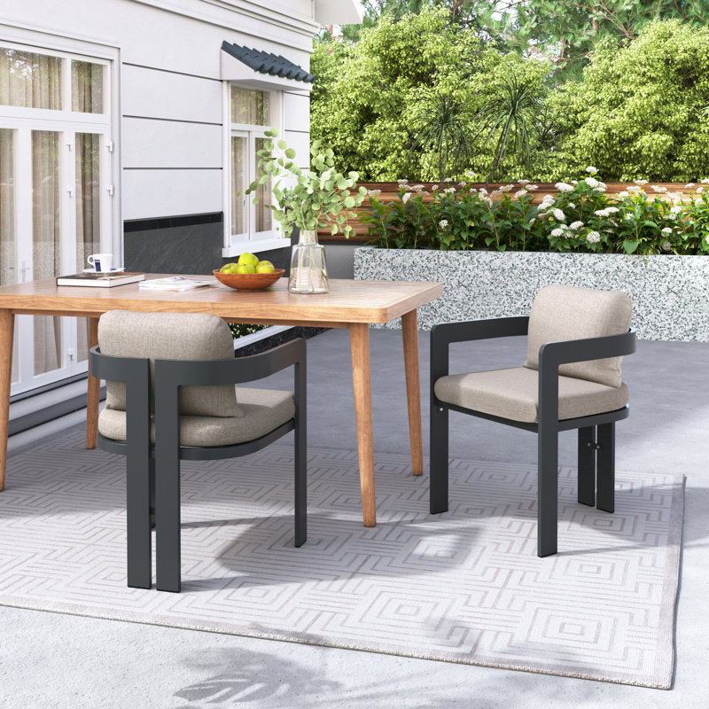 Chaise de patio d'extérieur en aluminium Pula, ensemble de 2