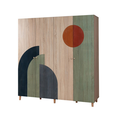Berend 4 Door Manufactured Wood Wardrobe