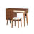 39" Retro Bohemian Wooden Makeup Vanity Set With Stool, 3 Drawers & USB Charging, Walnut-902548848