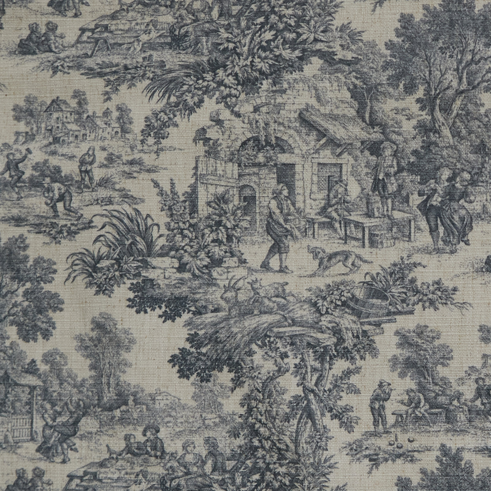 Murphy Toile Print Blackout Curtain, Blue, 50" W x 96" L, Blackout Lining