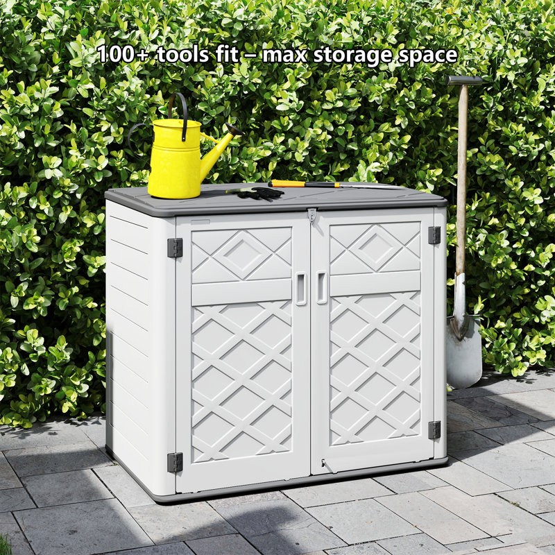 Armoire de rangement extérieure en résine Yardgrace 360 gallons, Blanc