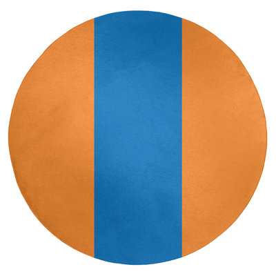 Tapis orange/bleu rayé