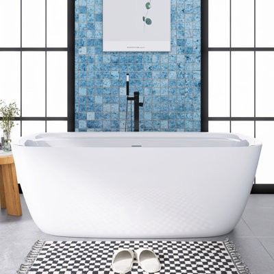 67'' x 30.7'' Freestanding Soaking Acrylic Bathtub