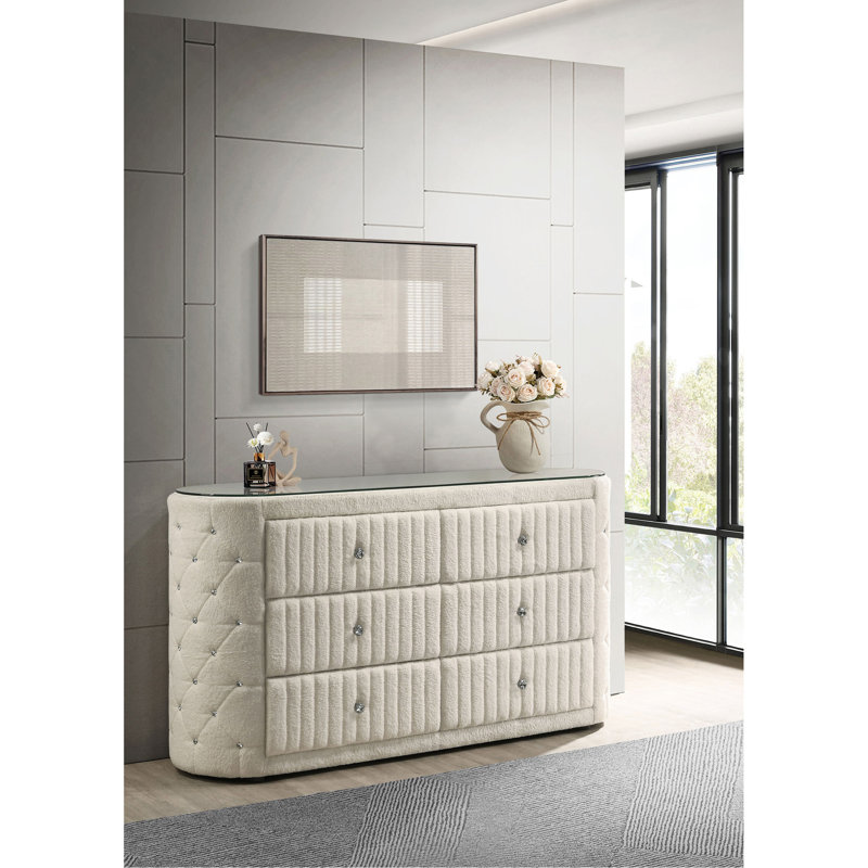 Commode 6 tiroirs Santiago Ivory