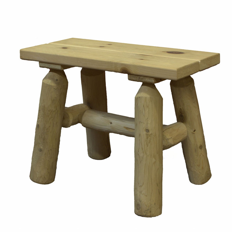 Paire de bancs d'extrémité en bois naturel 23 po x 11 po x 18 po