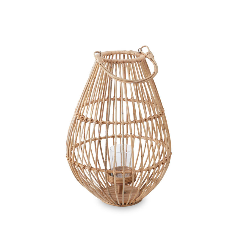 Bourbeau Wicker Tabletop Lantern, Natural