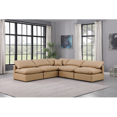 Canapé modulaire en cuir 5 pièces Hinami