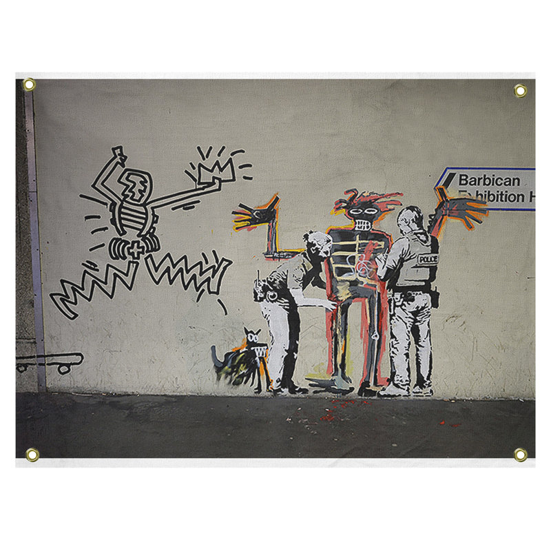 Polyester accueilli par the policière tapisserie, H 50 po x l 59 po x P 1 po