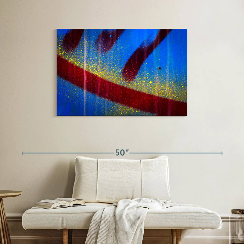 Avery Splashed Blue Abstract I, 26" H x 39" W