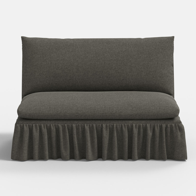 Thelma Settee, Zuma Charcoal Textured Linen