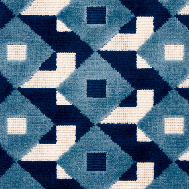 Tissu en velours Schumacher x Johnson Hartig Dazzle Ship