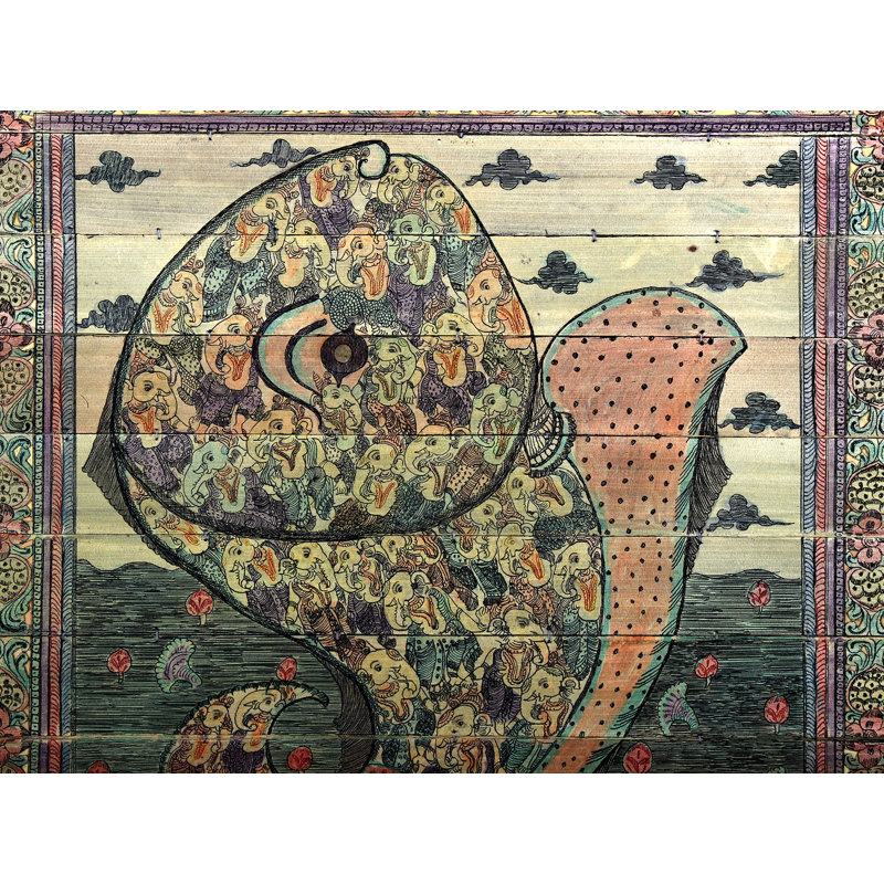 Poisson fait de petits ganeshas | Paata, peinture de l'Orissa