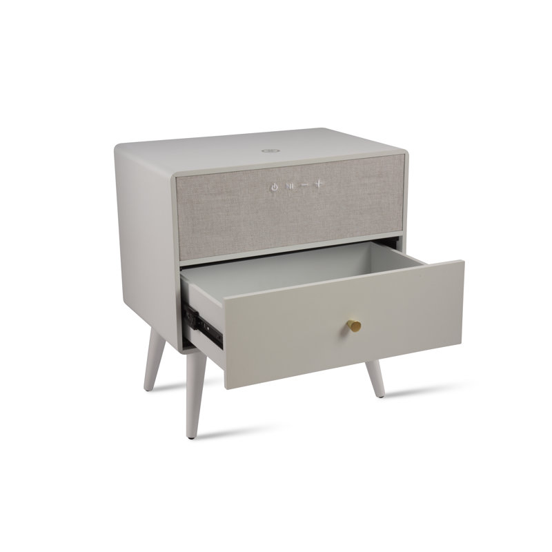Lokken End Table with Built-In Outlets, White