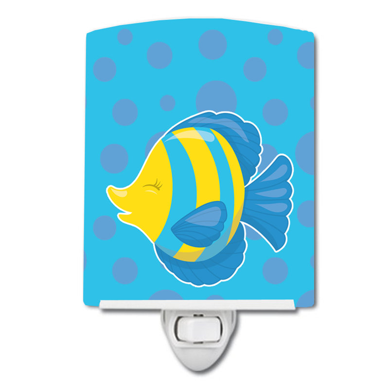 Éclairage pour nuit en céramique poisson tropical