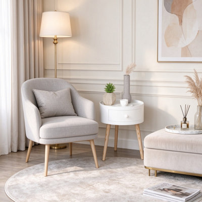 3 Legs and Straight Legs Round Side Table