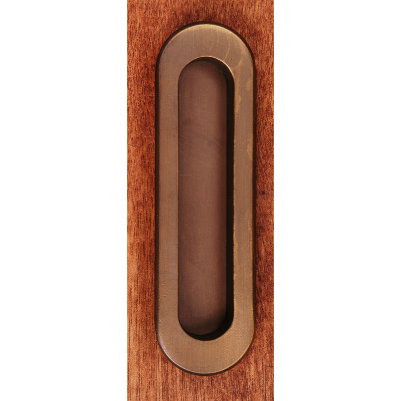 Poignée encastrée Thick Oval, Antique English
