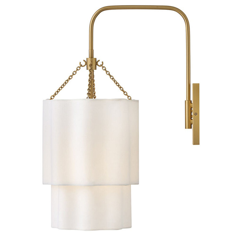 Gwen 1 - Light Armed Sconce, Lacquered Brass