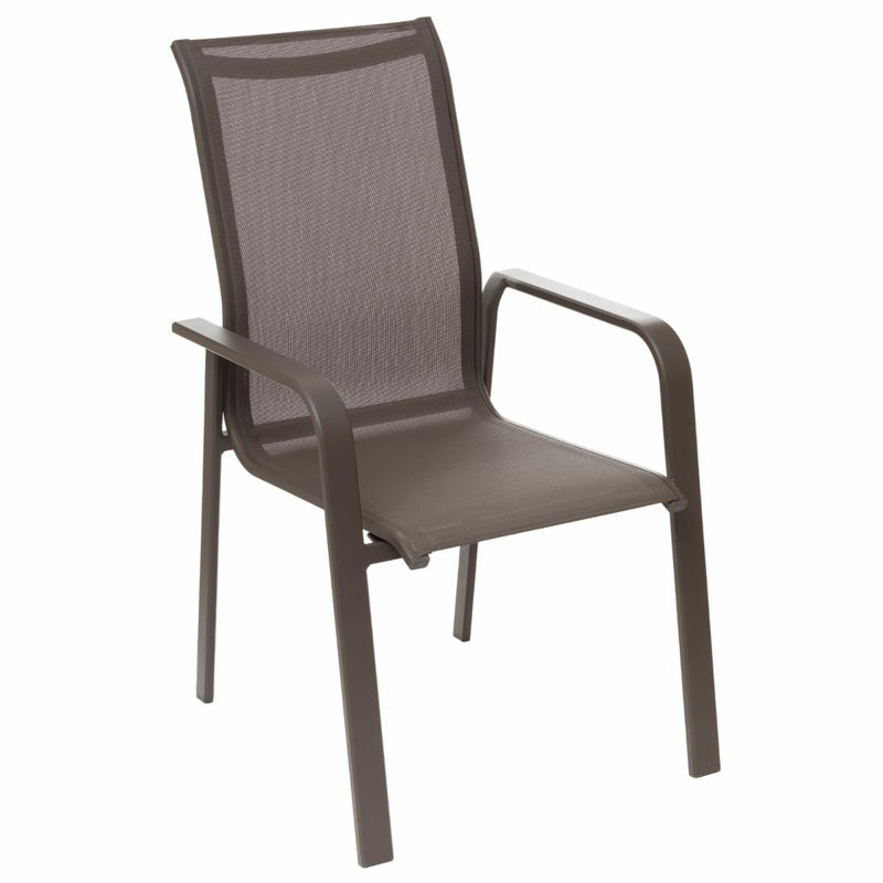 Svartalfheim Stacking Patio Dining Armchair with Cushion, Brown, Brown