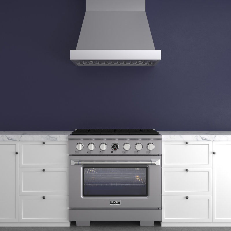 36 in. 5.2 cu. ft. 6 Burners Dual Fuel Range with Kucht Horus Thermostat, Liquid Propane, Stainless Steel