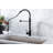 Commercial Modern Single Handle Spring High Arc Kitchen Faucet Brushed Nickel-117581029