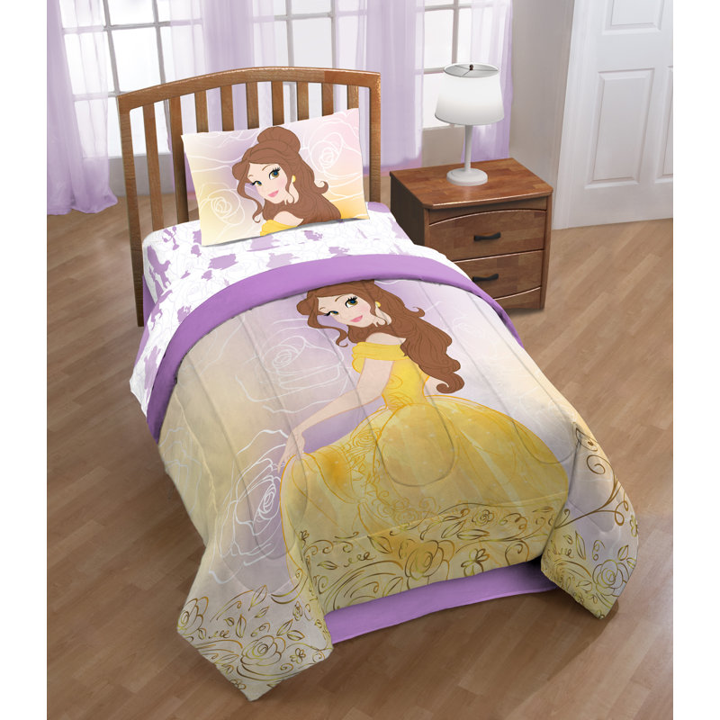 Beauty & the beast douillette double / pleine réversible belle en rose Disney