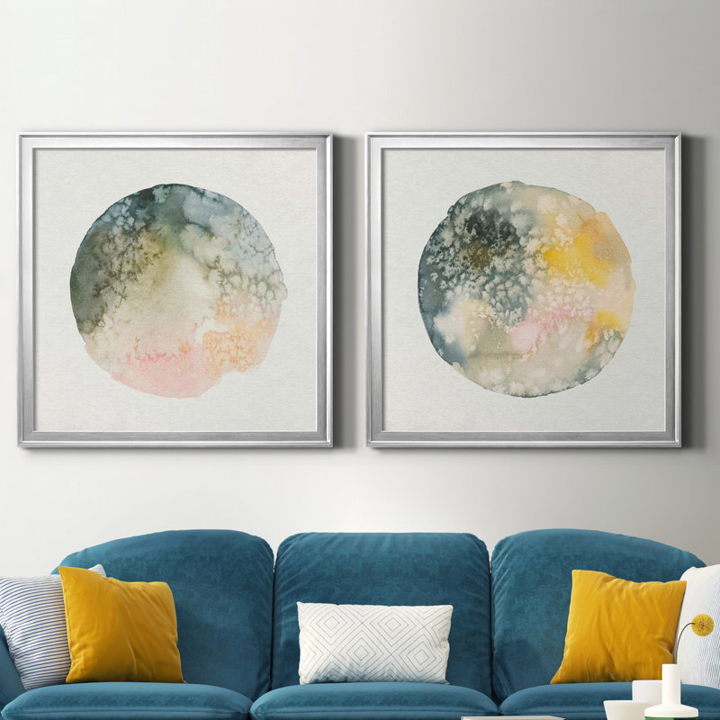 Cosmic View I Cosmic View I - Ensemble de 2 cadres photo, Toile encadrée argentée, H 34,5 po x l 69 po x P 1,5 po