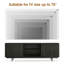 Meuble télé noir Mid-Century, rangement pour téléviseur de 75 po