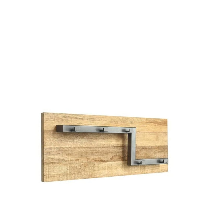 Label51 Coat Rack Road 65 x 13 x 25cm M Grey, Natural/Burned Steel