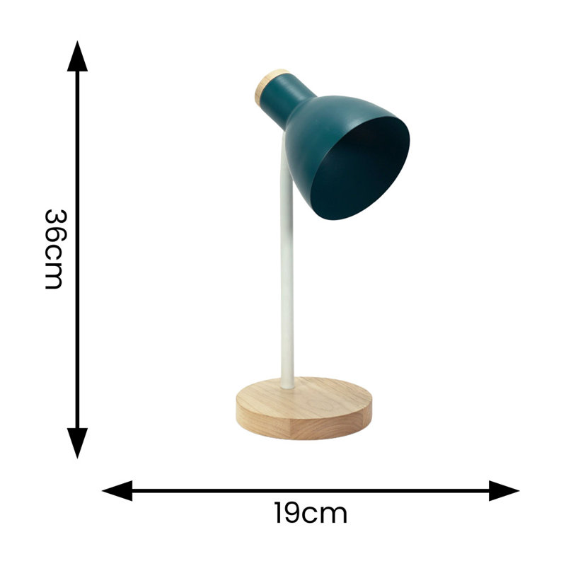 Rokeisha Wood Desk Lamp, Teal