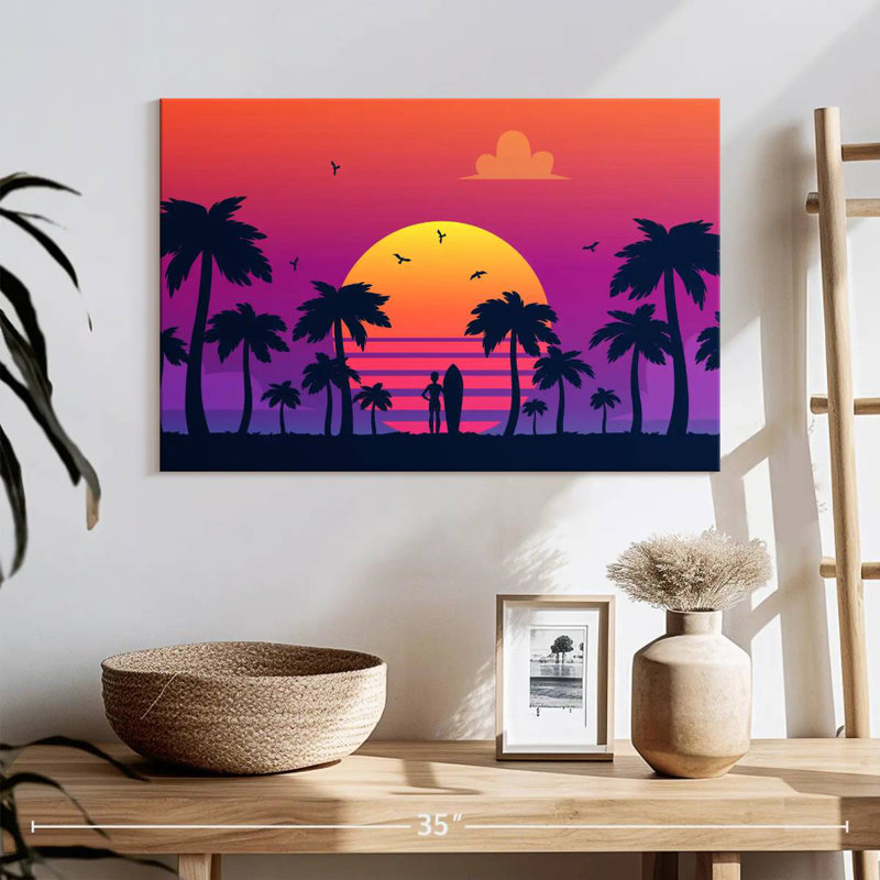 Coucher de soleil au néon Gillard, H 16 po x l 24 po