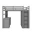 Lit mezzanine avec bureau à tiroirs et garde-robe intégrés-914793215-914793089