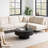 30.5'' Modern Drum Round Black Wooden Smooth Coffee Table For Living Room&bedroom-1559526088