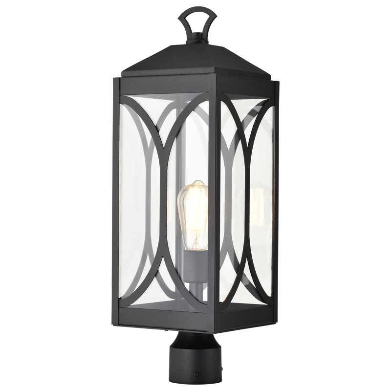 Alshawn - 1 Light Post Top - Matte Black with Clear Glass