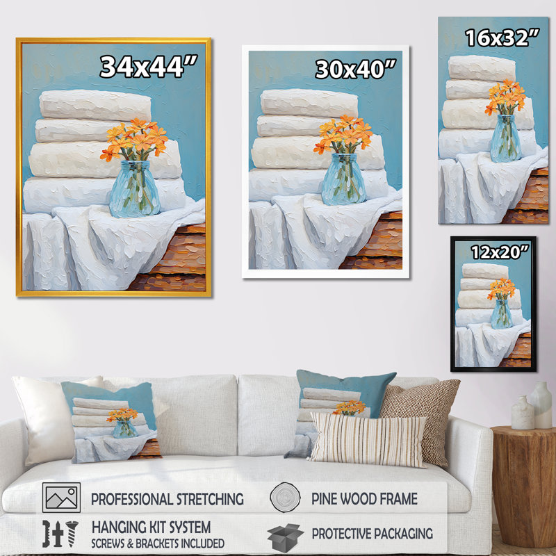 «White Farmhouse Laundry Winges 4», art mural «Laundry», H 44 po x l 34 po x P 1,5 po