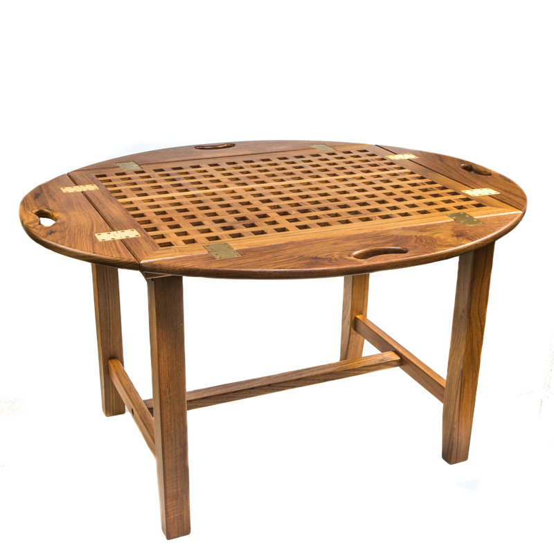 Oiled Teak Wood Rectangular Butler's Table