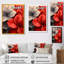 Monogramme de l'hortensia rouge pétale d'accent III - hydrangées murales-41794069-41794068-41698794