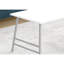 Table basse rectangulaire de 40 po de conception L, plateau en stratifié blanc, base en métal gris, table de salon, plateau avec base pour