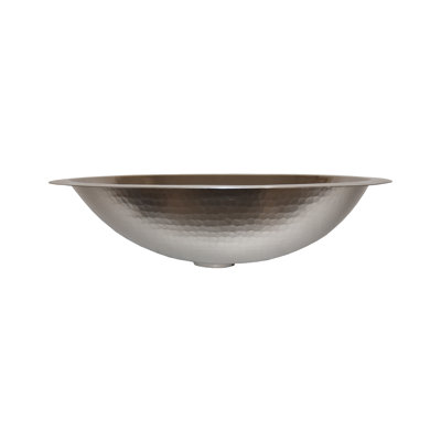 Copper Hand Hammered Oval Undermount Bathroom Sink