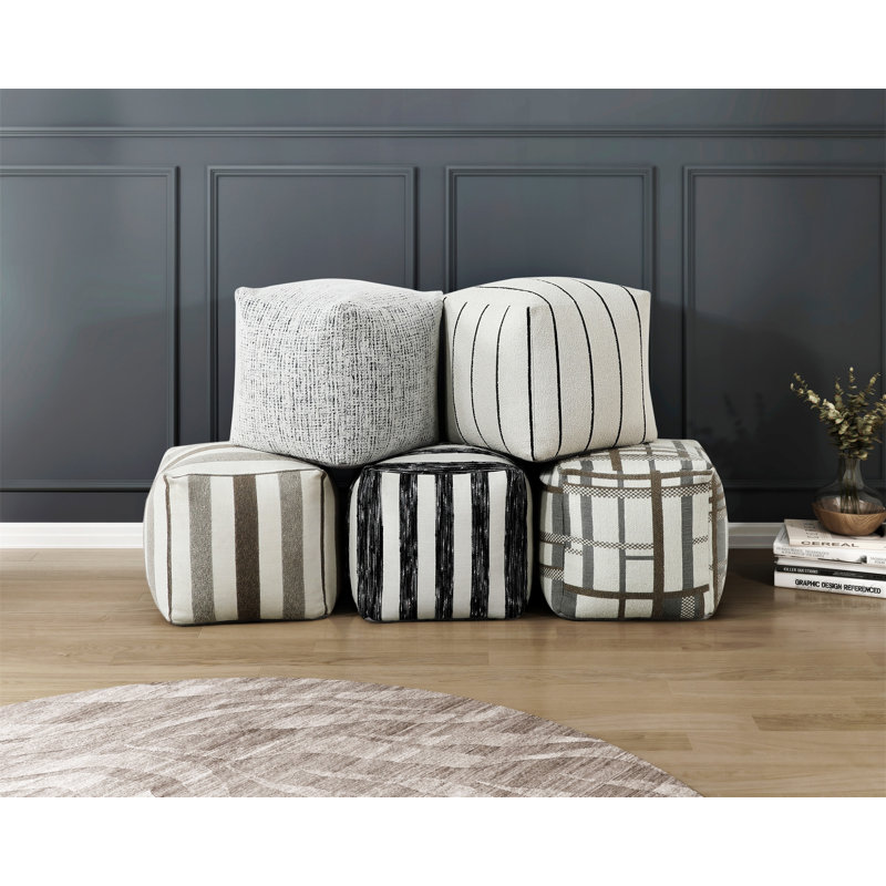 Pouf carré multicolore