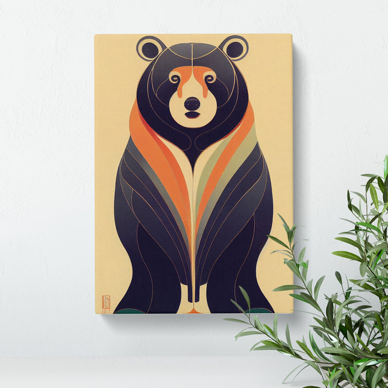 Art Deco Bear No.5 - Wrapped Canvas Graphic Art, 50cm H x 35cm W x 3cm D