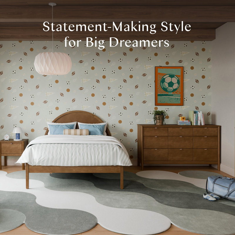 Bondi Full Bed, Natural Walnut, Full