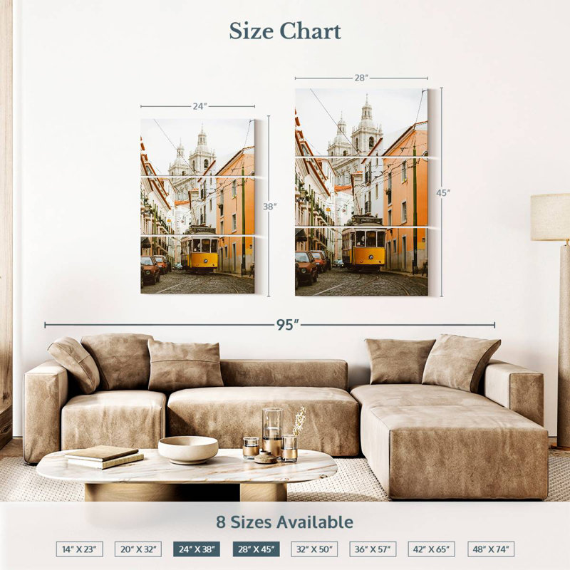 Mehar Alfama Yellow Tram, 38" H x 24" W