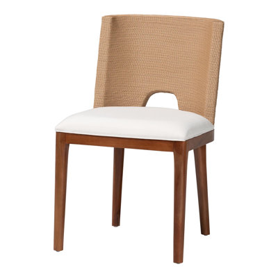 Chaise de salle à manger Bali & Pari Norely avec dossier en jonc de mer tressé