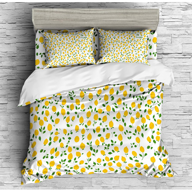 Summer Theme Lemon Prints Bed Sets
