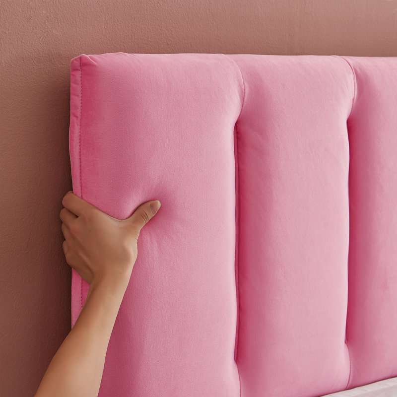 Structure de lit tapissier Auxter, Lit double, Rose