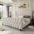 Bed Frame with Deep Button Tufted Wingback Headboard and Footboard, Velvet Upholstered Platform Bed Frame, No Box Spring Needed, Easy Assemble-1481038956-1481038949