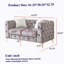 Canapé Chesterfield de 61,25 pouces en velours capitonné avec 2 coussins et pieds en métal