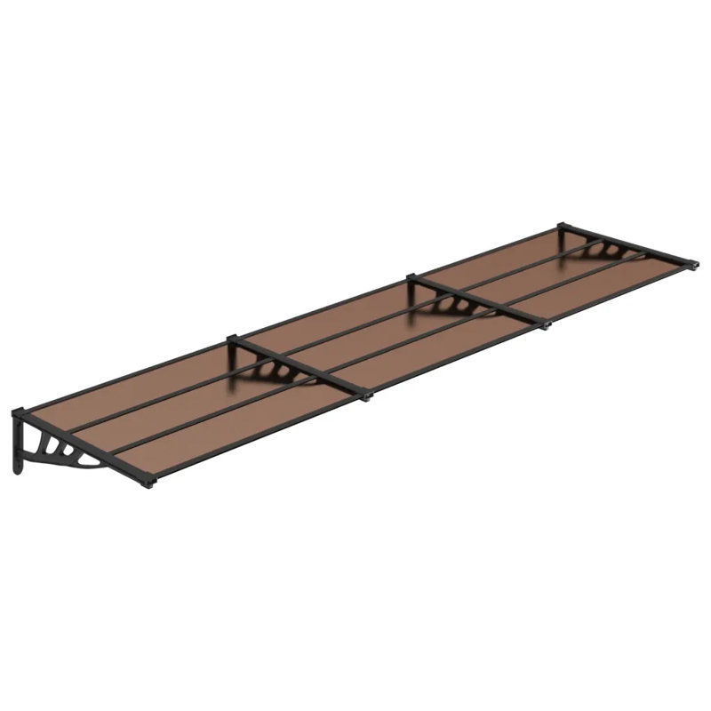 Dakota Fields 358.5cm W x 90cm D Plastic Cover Retractable Patio Awning, Black