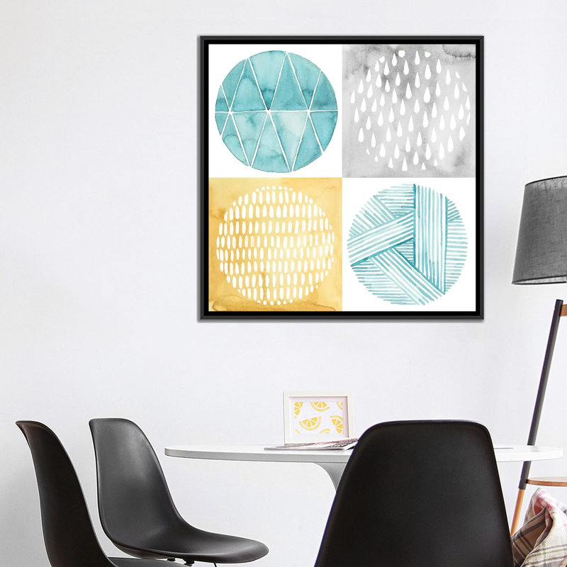 « céleste ring i », reproduction d’art sur toile, H 37 po x l 37 po x P 1,5 po, Toile avec cadre noir, Pas de tapis