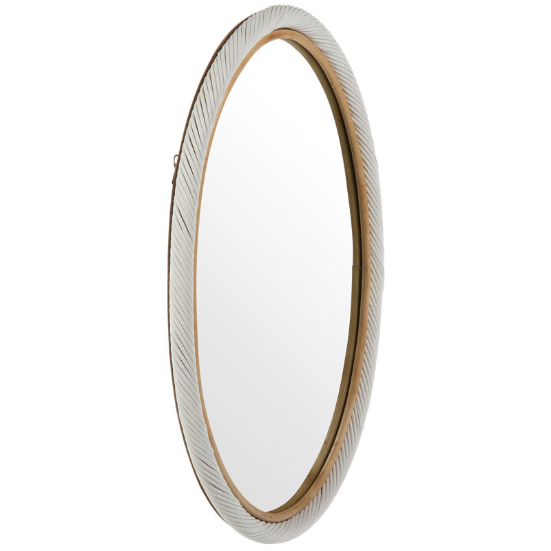 Mardell Wood Flat Wall Mirror - Coastal Style Decor